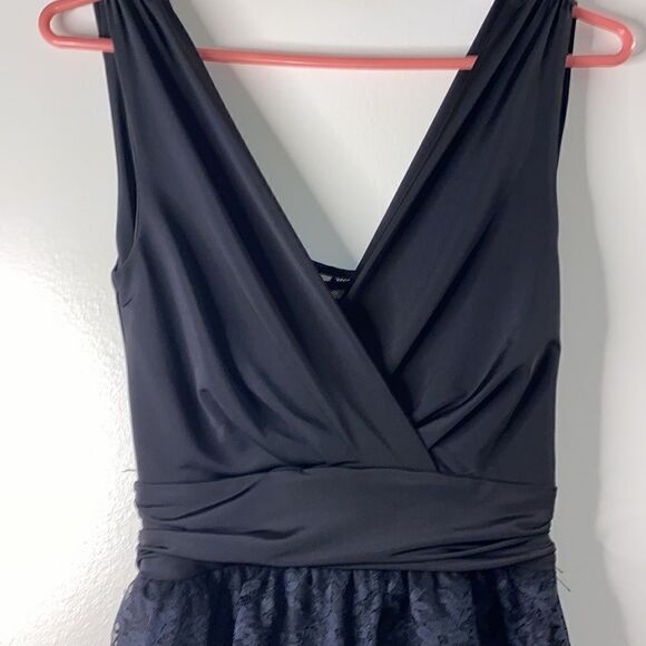 ZARA Basic Lace Tulle Mesh Layered Ruffle Black Mini Dress(Size Small)Rare - Picture 4 of 11